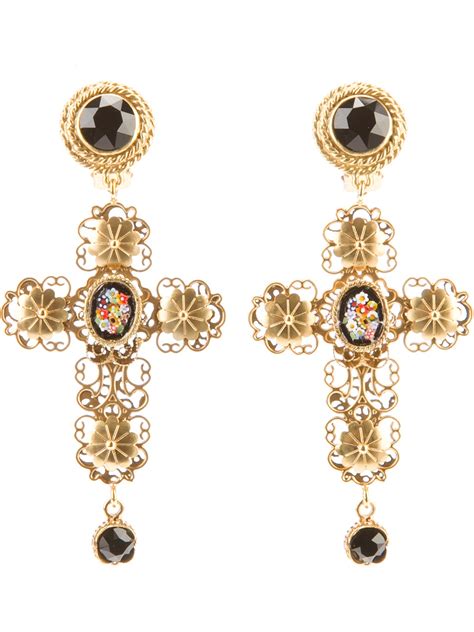 dolce gabbana cross earrings|dolce gabbana earrings for women.